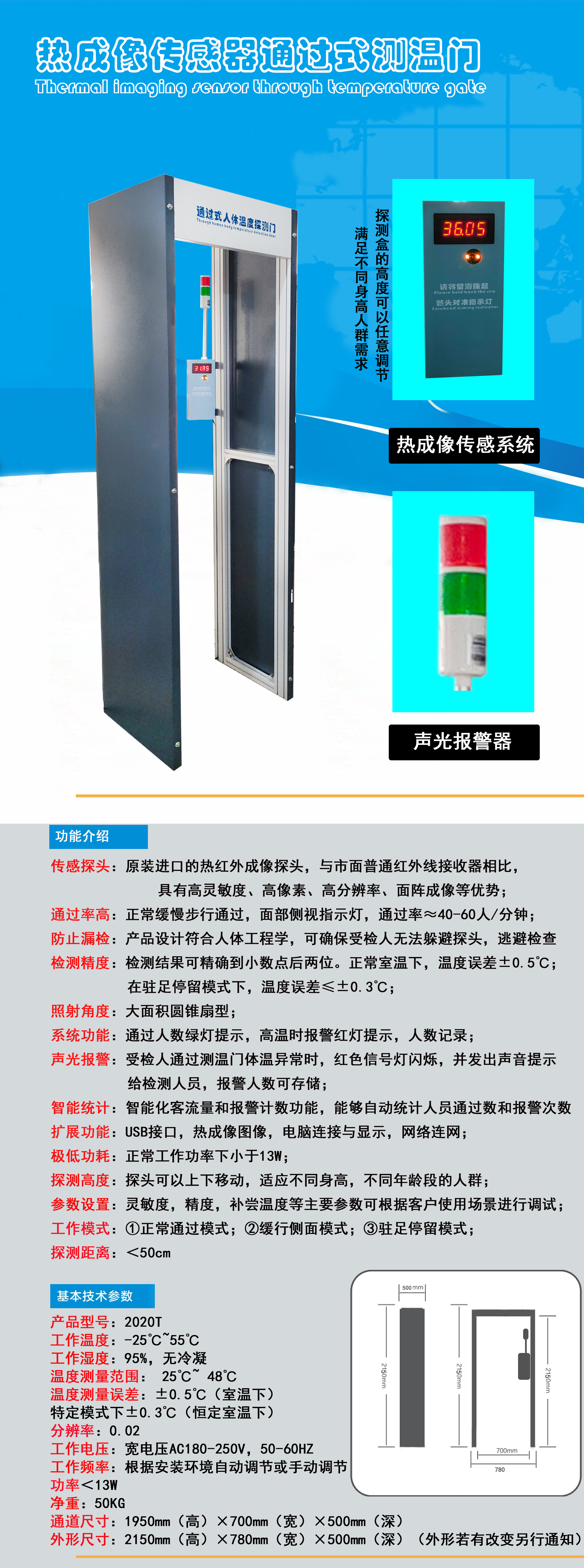 熱傳感體溫檢測門(mén)參數